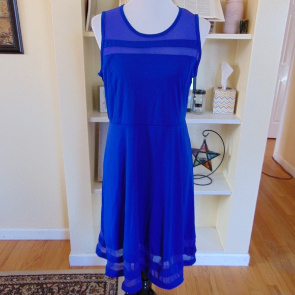 Hotouch Sleeveless A-Line Flare Slim Sheer Dress - Picture 2 of 8